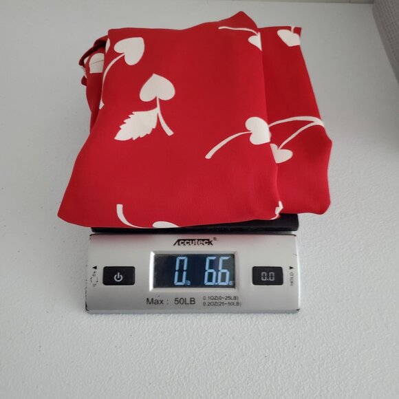 ModCloth Womens Red Cherry Dress Size M Round Neck Belted Pockets A Line Whimsy - Picture 9 of 10